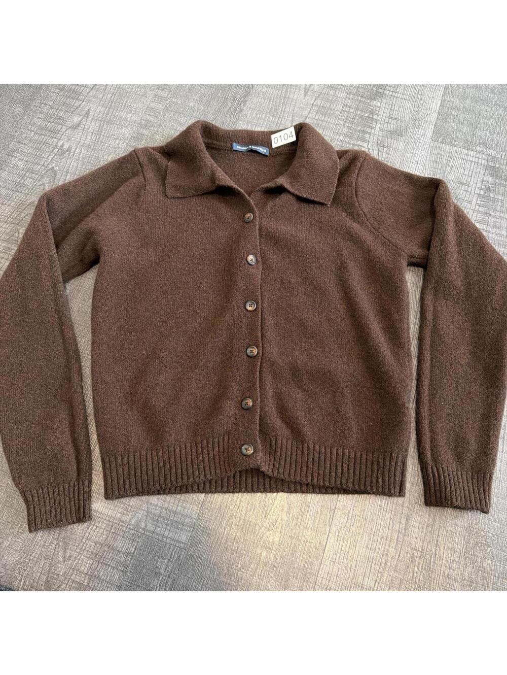 Brandy Melville Brown Button-Up Collared Cardigan